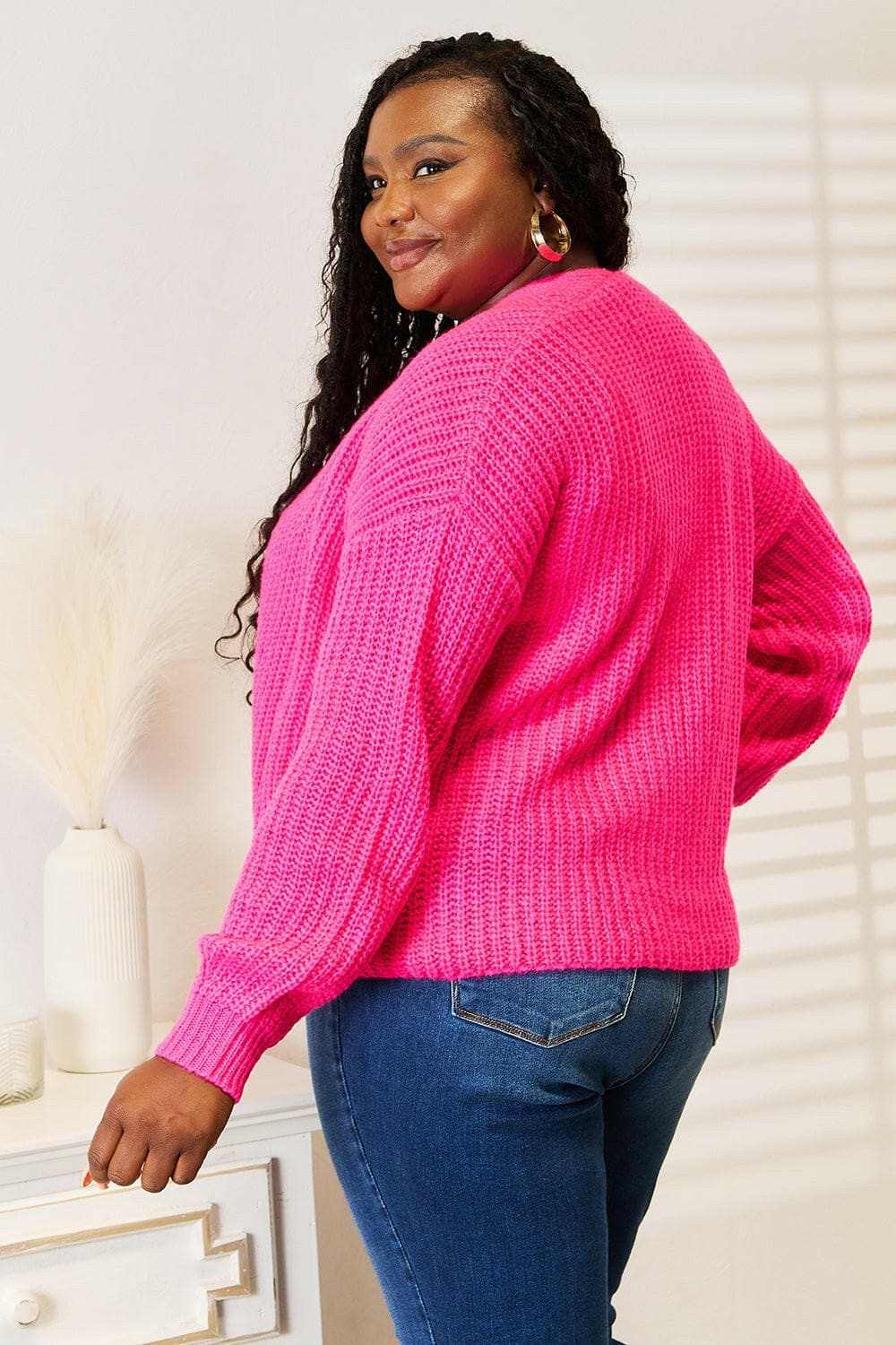 Cozy rib-knit cocoon cardigan - Love Salve